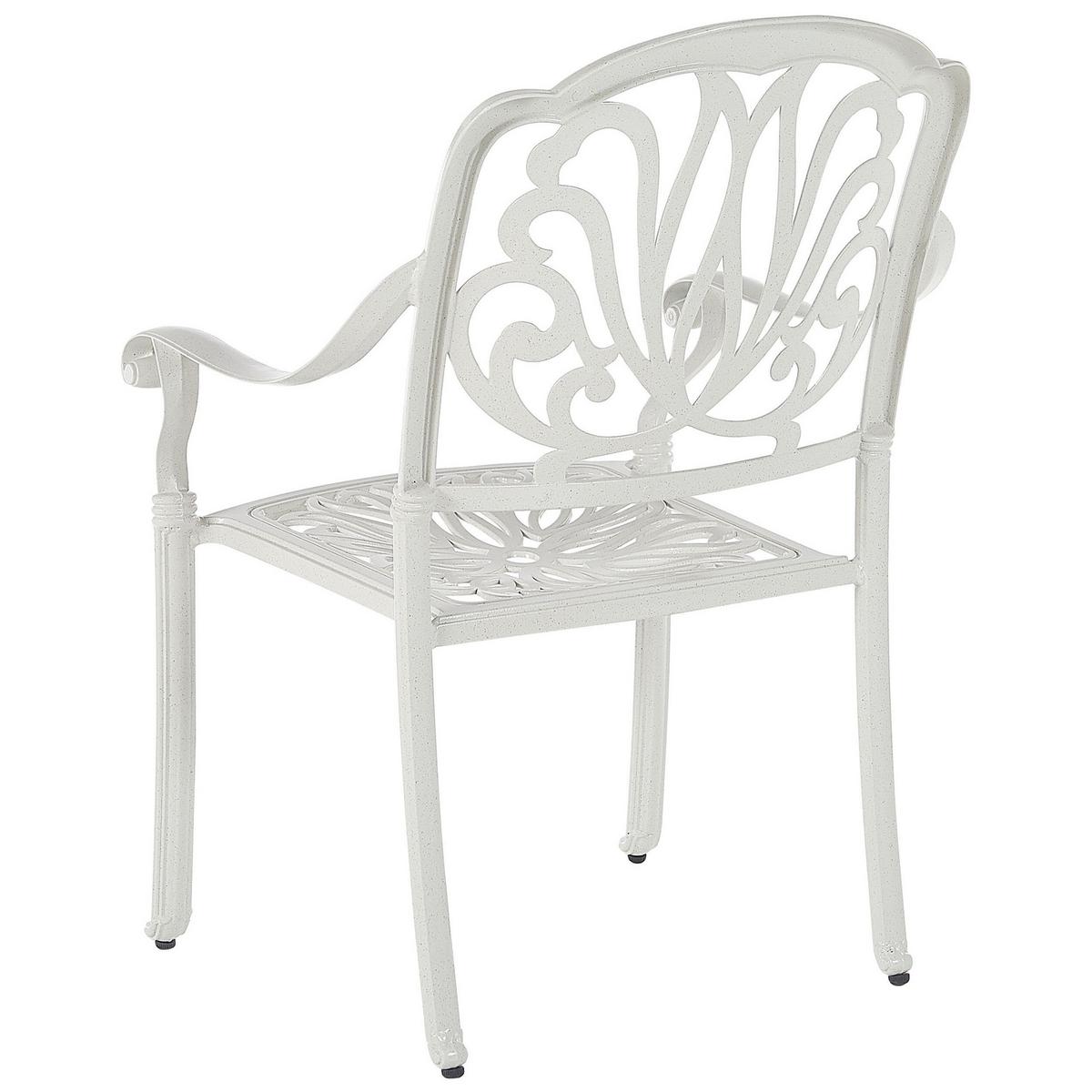 GARTENSTUHL 4er-Set Aluminium weiß Ancona - Weiß, Metall (68/97/65cm) - Beliani