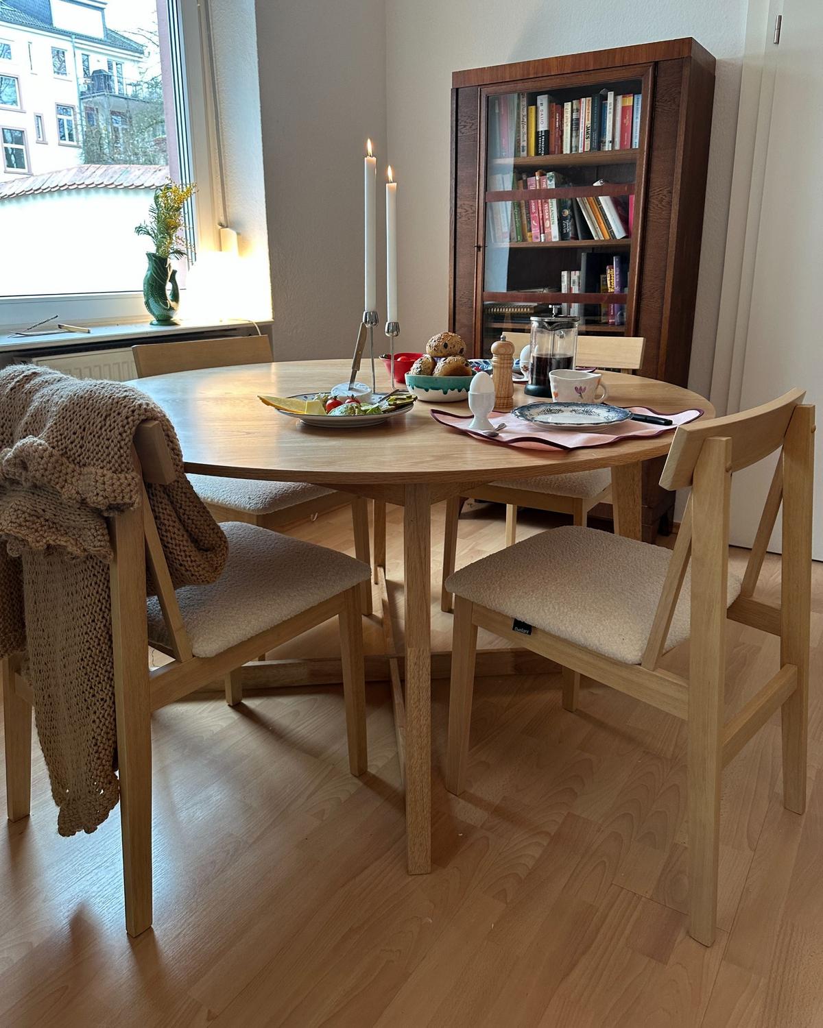 ESSZIMMERSTUHL 2er-Set Hellbraun Isle - Hellbraun/Beige, Holz (45/82/55cm) - Beliani