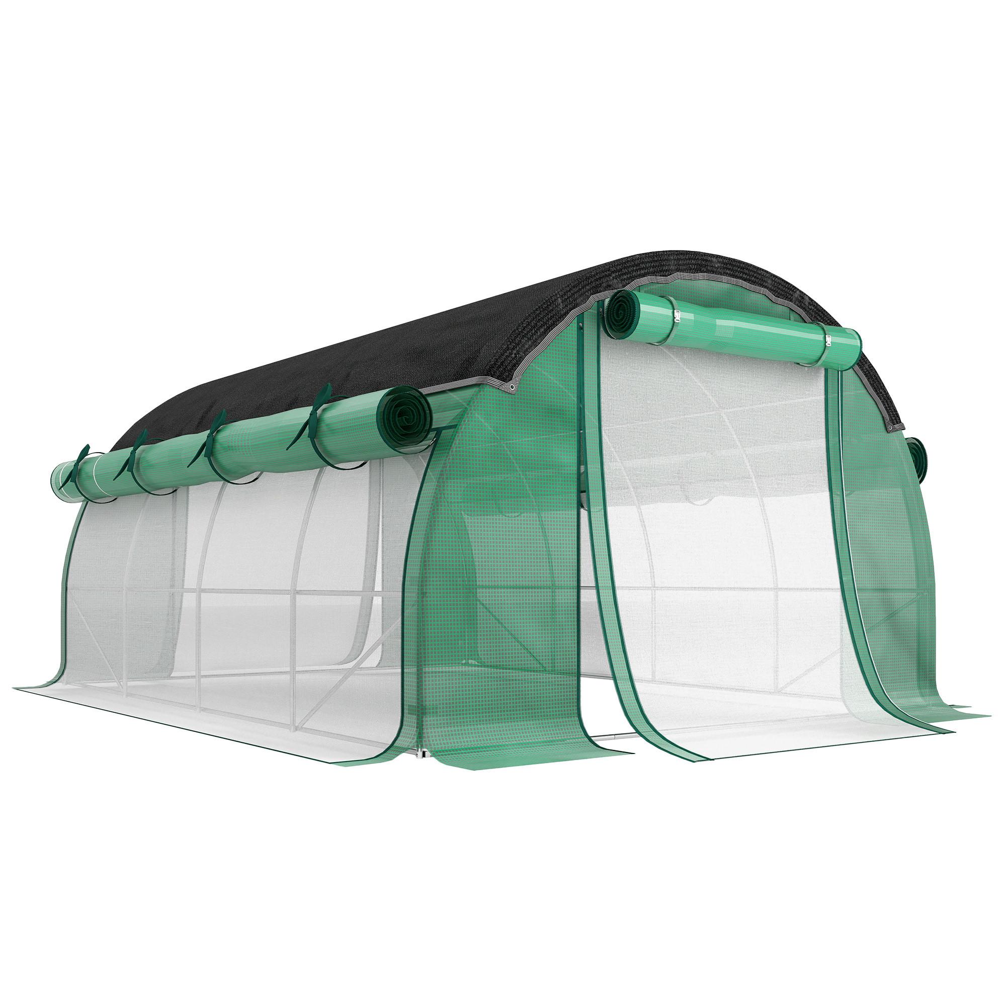 FOLIENTUNNEL, 400L x 300B x 198H cm - Grün, Kunststoff/Metall (300/198/400cm) - Outsunny