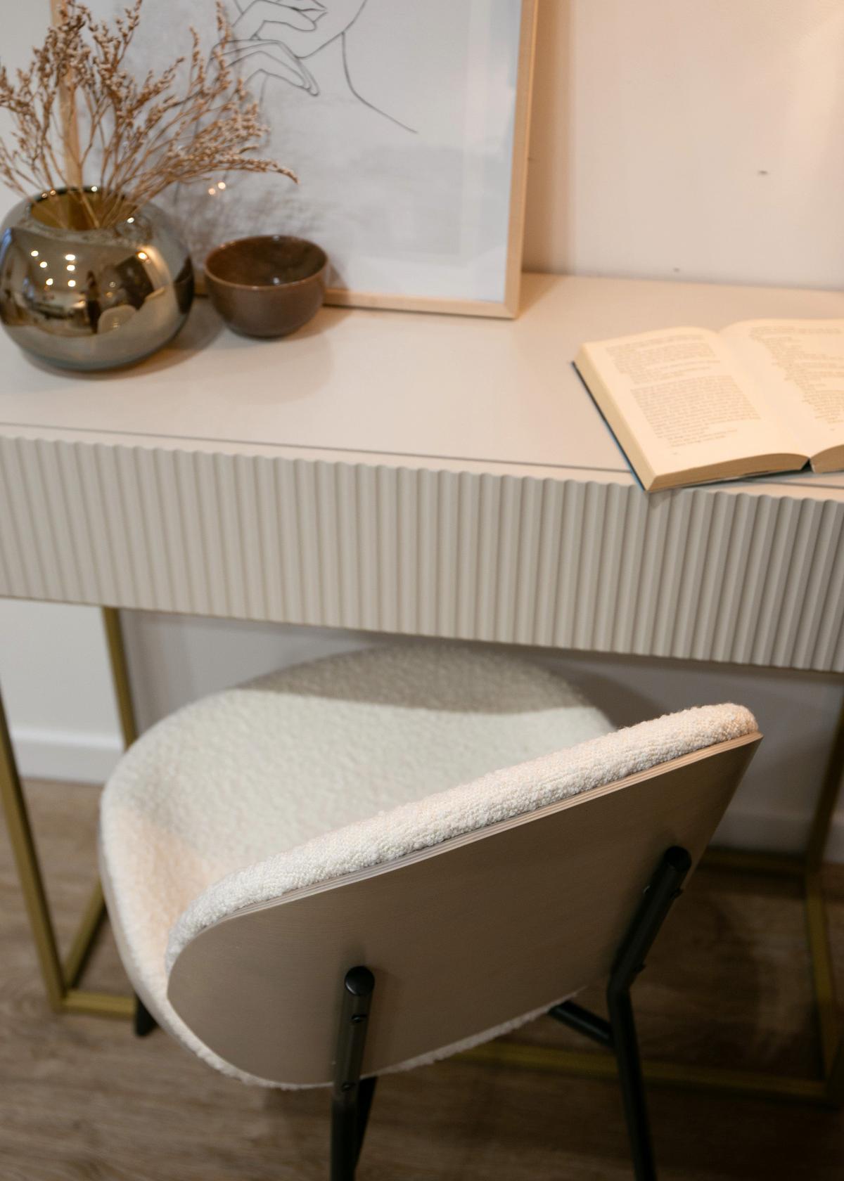 KONSOLENTISCH Veldio Graubeige mit goldenen Beinen 90 cm - Taupe/Greige, Holzwerkstoff/Metall (35.6/90/79cm) - Selsey