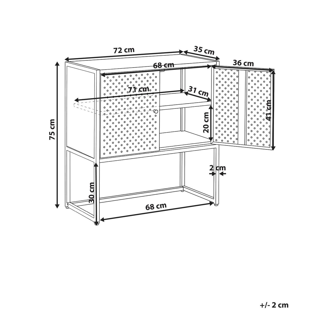 BÜROSCHRANK Metall Schwarz Rakaia - Schwarz, Metall (72/75/35cm) - Beliani