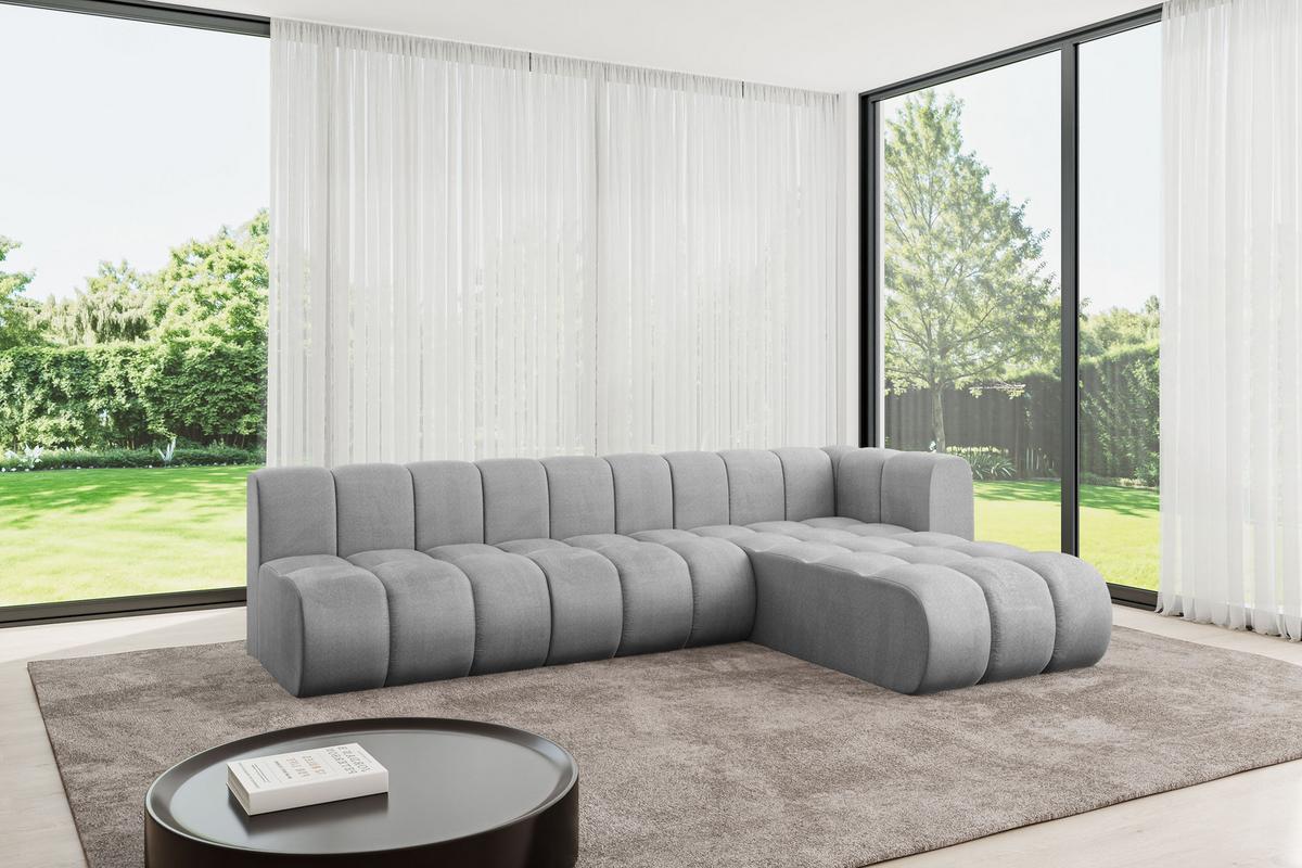 ECKSOFA modulares Sofa Darnel-L2 - 296x177x70 cm Grau - Hellgrau, Holzwerkstoff/Textil (296/177cm) - ALTDECOR