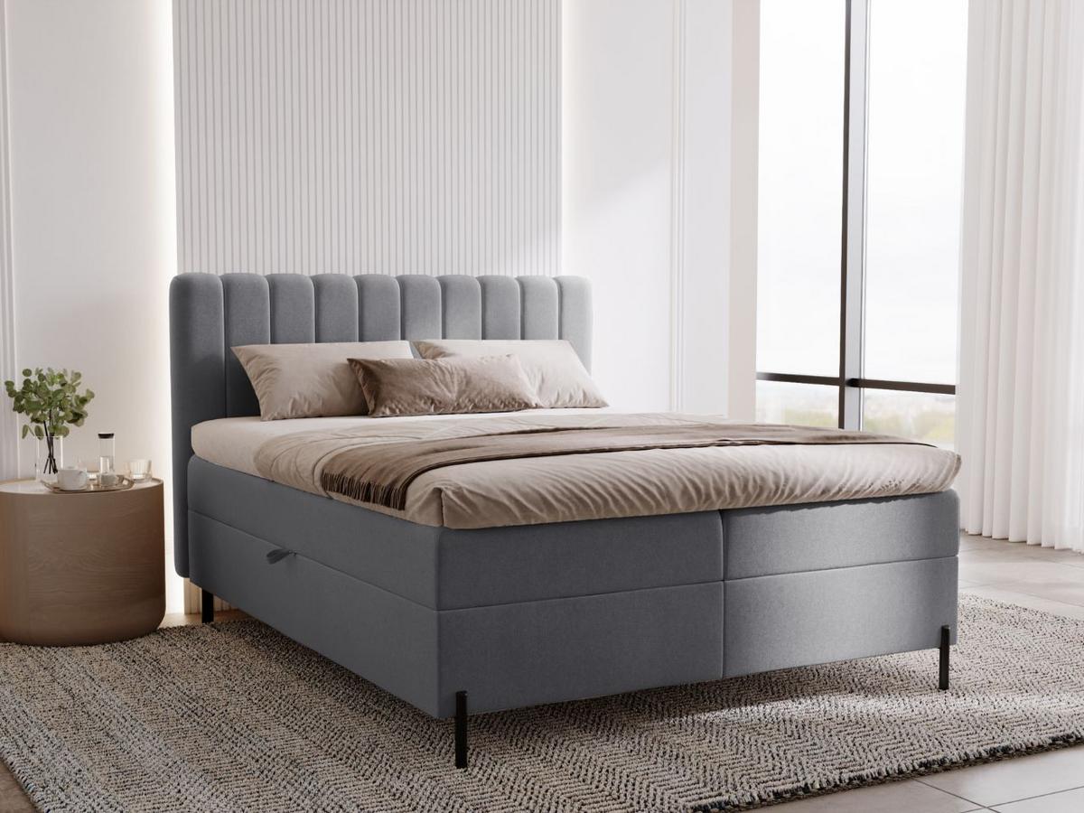 BOXBETT Primavera 140x200 Dunkelgrau - Dunkelgrau, Holz/Textil (140/200cm) - Graingold