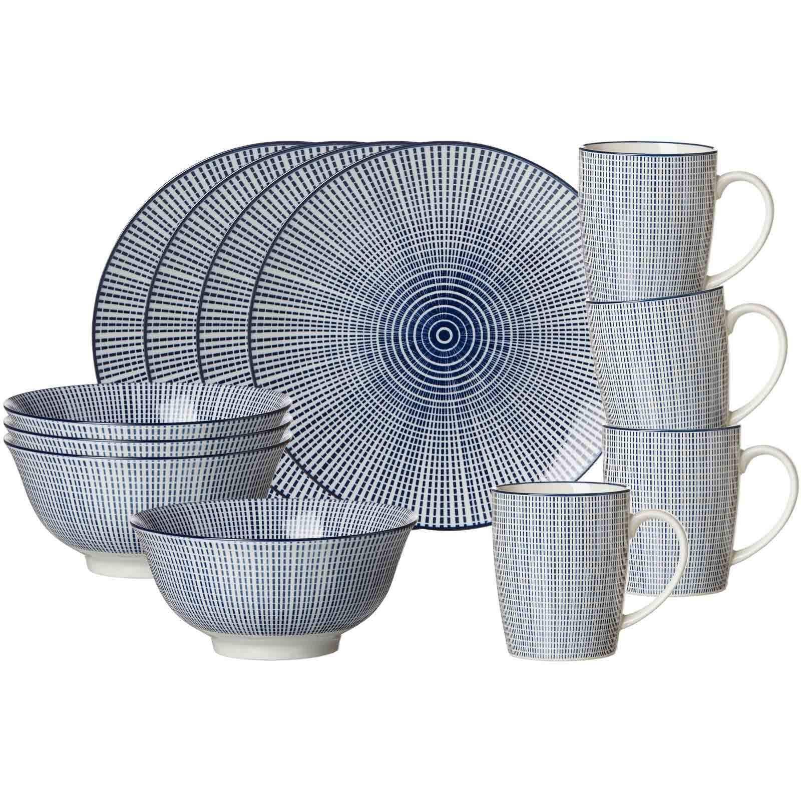 FRÜHSTÜCKSSET Royal Makoto blau-weiß 12-tlg. - Blau/Weiß, Keramik (2/2/2cm) - Ritzenhoff Breker