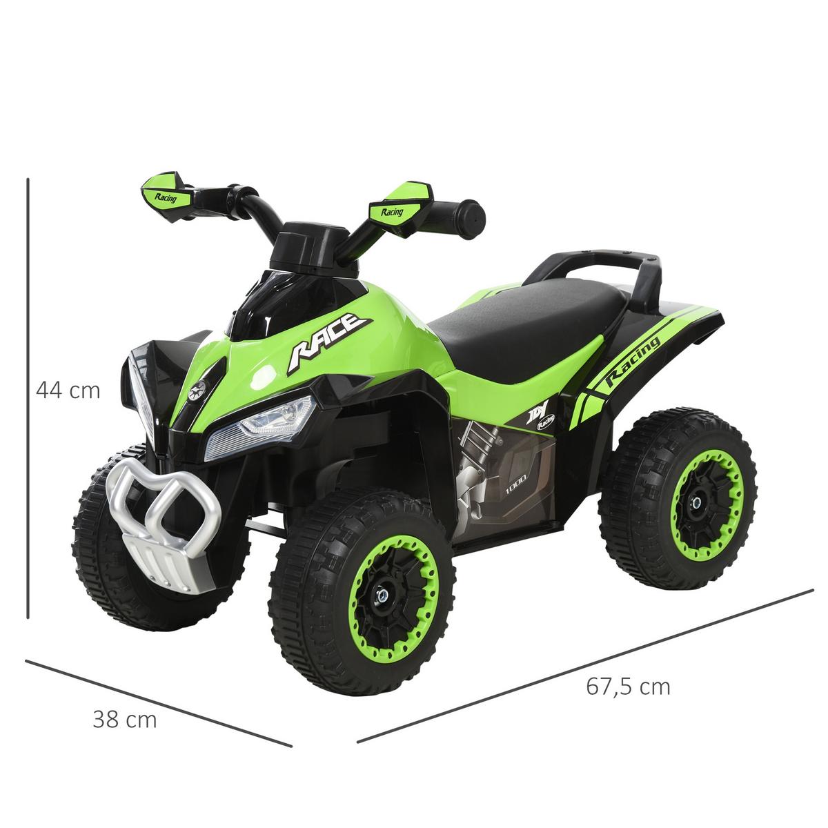 RUTSCHAUTO Kinder Tretauto Kinderauto mit Füßen rutschen Licht Musik Grün - Grün, Metall (67/5/38cm) - HOMCOM