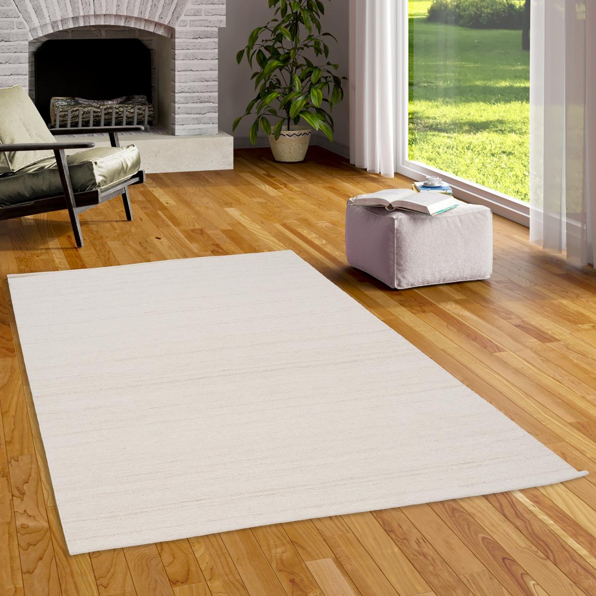 WOLLTEPPICH KELIM NATUR WOOLLY - Ecru, Textil (200/200cm) - Pergamon