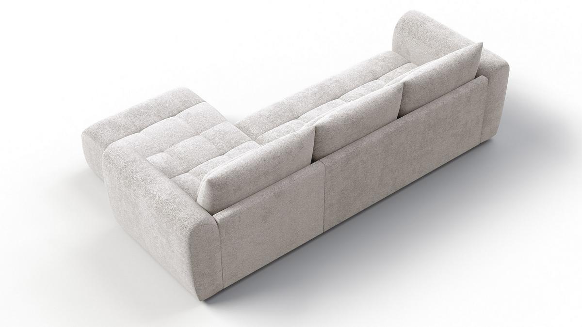 ECKSOFA SORENO 4-Sitzer, ecru - Ecru/Schwarz, Holz/Textil (293/171cm) - Wozimo