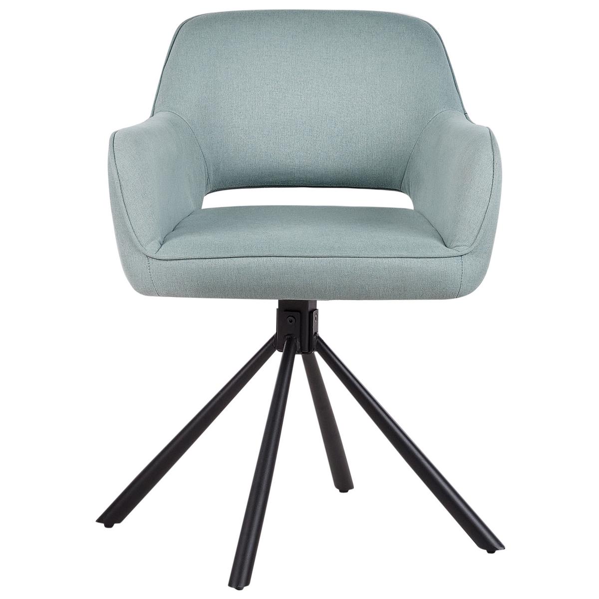 ESSZIMMERSTUHL 2er-Set Mintgrün Loures - Schwarz/Mintgrün, Textil (56/80/63cm) - Beliani