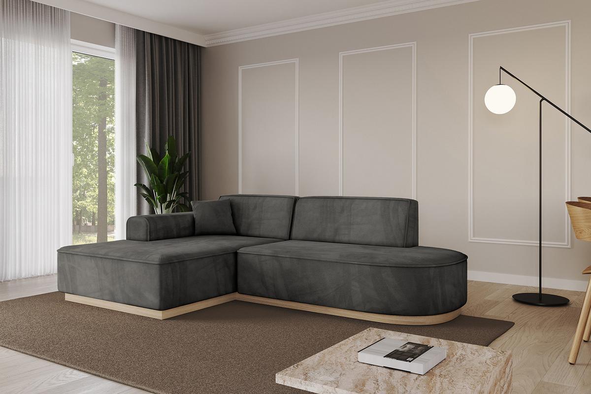 ECKSOFA Ottomane Links IREA-L1 - 232x165x80 cm Ecru - Anthrazit, Holzwerkstoff/Textil (232/165cm) - ALTDECOR