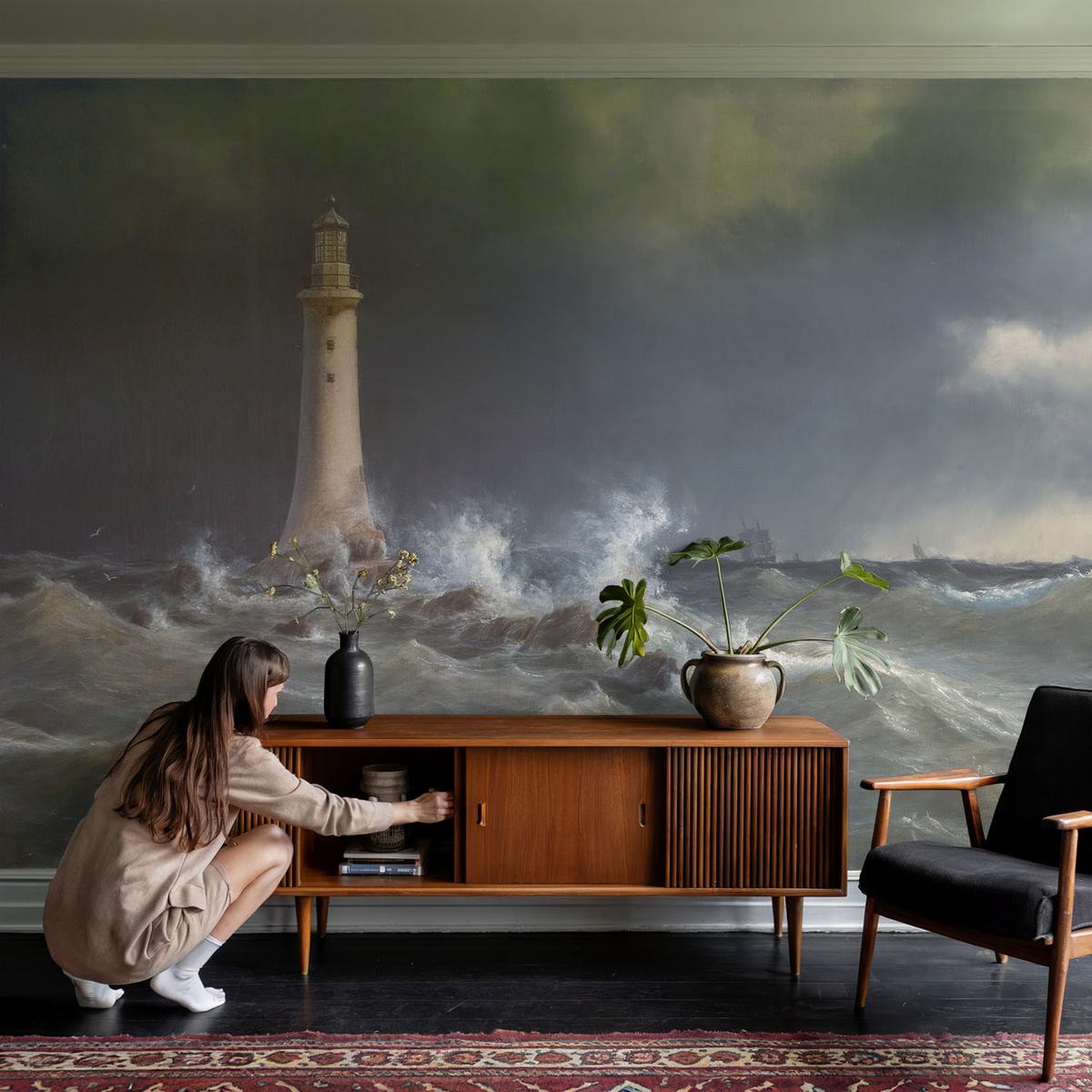 FOTOTAPETE 152x104 cm - Seestürme - Grau, Textil (152/104cm) - Wallfluent