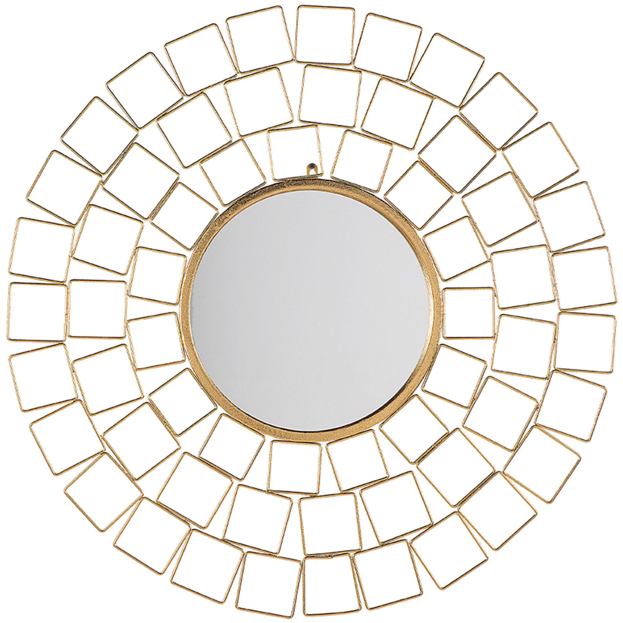 WANDSPIEGEL gold rund 90 cm Labrit - Goldfarben, Metall (90/90/3cm) - Beliani