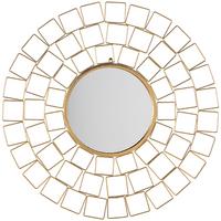 WANDSPIEGEL gold rund 90 cm Labrit - Goldfarben, Metall (90/90/3cm) - Beliani