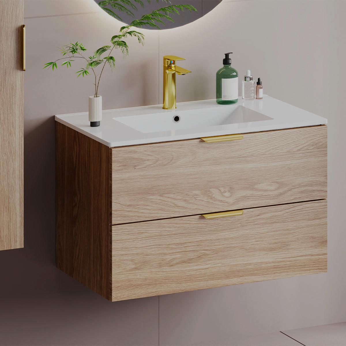 WASCHTISCH 80cm Astrid Holz - Braun, Holzwerkstoff (80/50/45.8cm) - Petits-meubles
