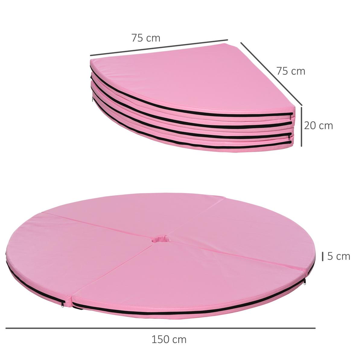 TANZSTANGENMATTE, Ø 150cm Stangentanz Schutzmatte, 5 cm dick Pole Dance Matte - Rosa, Kunststoff (150/150cm) - HOMCOM