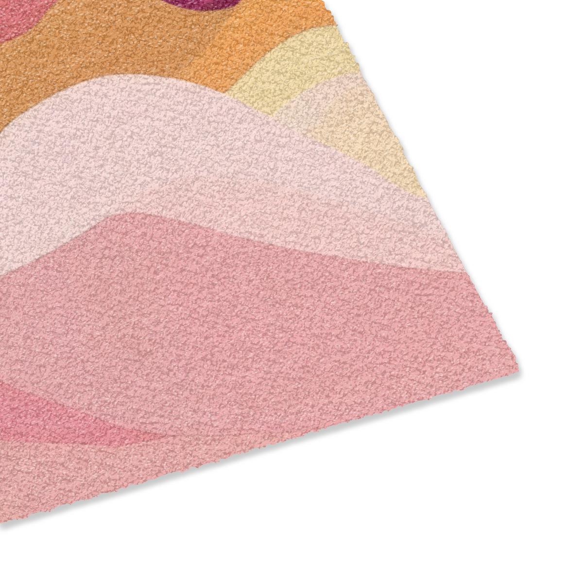 FUSSMATTE Berge - Abstrakt - Sonnenstrahlen - Rosa Sauberlaufmatte 60x40 cm - Rosa, Kunststoff (60/0.4cm) - MuchoWow