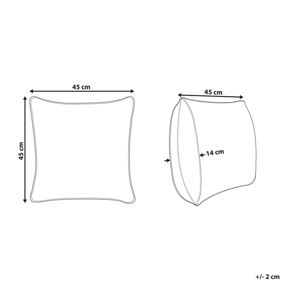 DEKOKISSEN Cremeweiß 45/45 cm Rochea - Ecru, Naturmaterialien/Textil (45/45cm) - Beliani