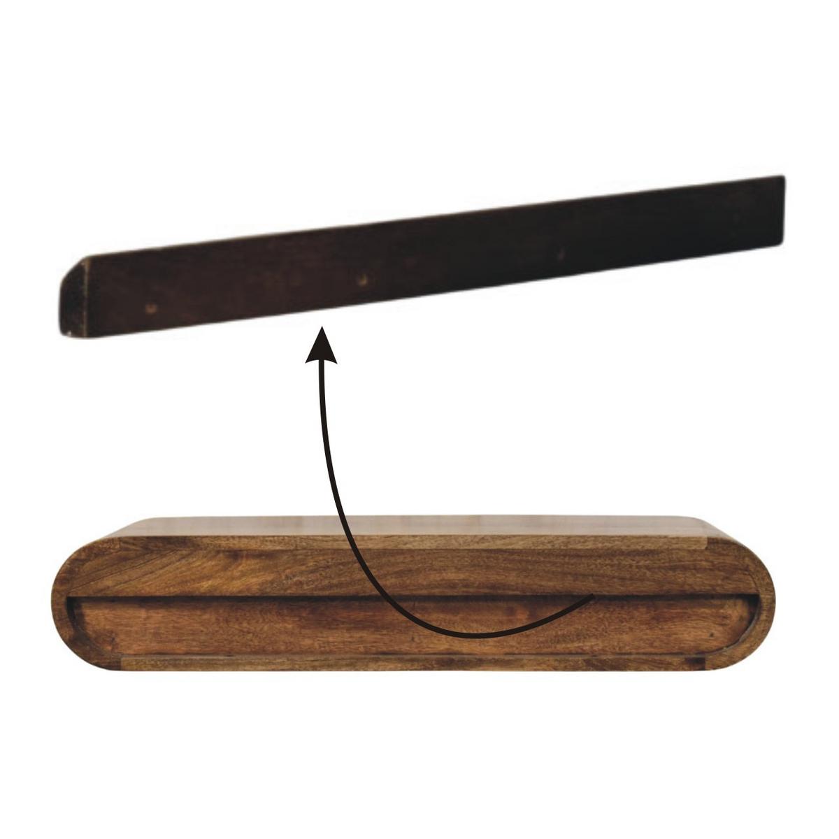 KONSOLEN TISCH Rounded Wandmontage mit 2 Schubladen - Braun, Holz (80/32/15cm) - Artisan Furniture