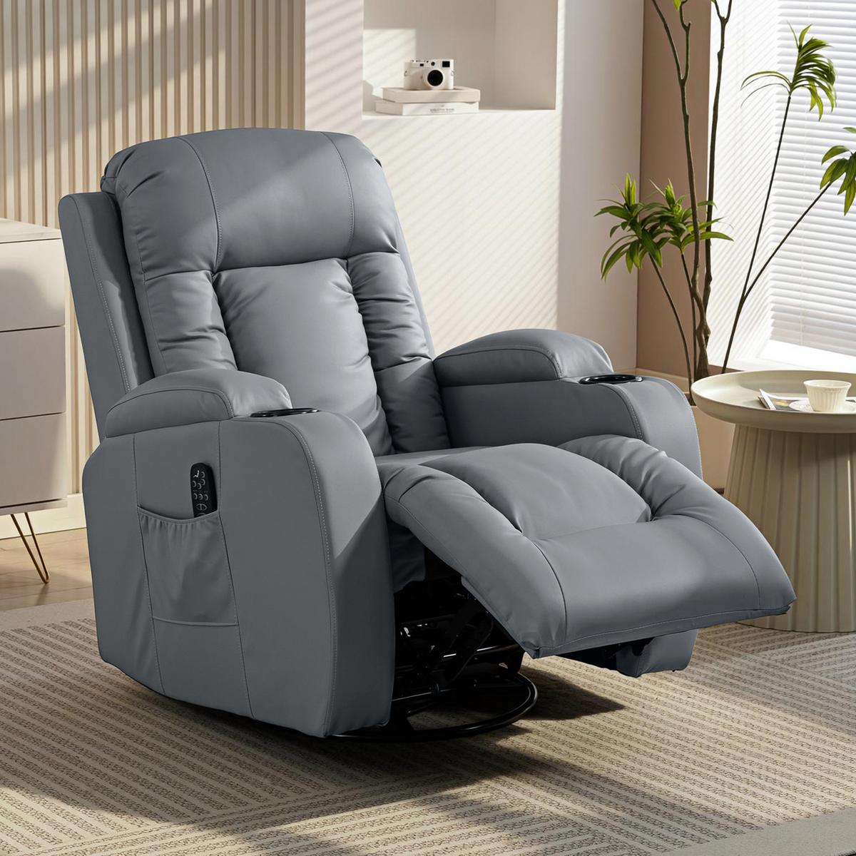 MASSAGESESSEL Hellgrau - Hellgrau, Textil (82/103/99cm) - HOMCOM