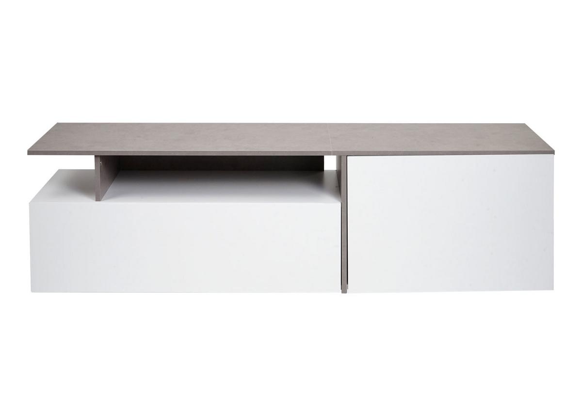 TV-RACK Beton Dekor, weiß - Weiß/Grau, Holz (161/45/40cm) - MCW