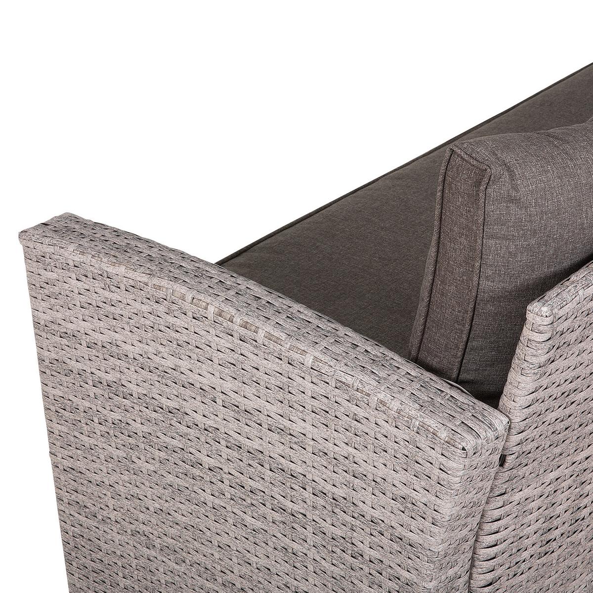 LOUNGE-SET 8-Sitzer grau Viterbo - Hellgrau, Kunststoff - Beliani