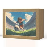 NACHTTISCHLAMPE Stadion - Fußballer - Ball 20x15 cm - Blau, Holzwerkstoff (8/20/15cm) - OnlyWow