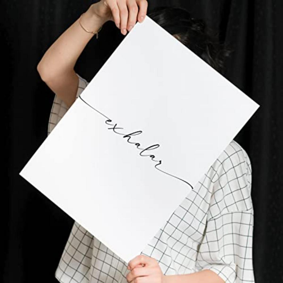 POSTER Set mit 4 Atmen TypografieStil A3 Rahmenlos - Klar, Papier (29.7/3cm) - Nacnic