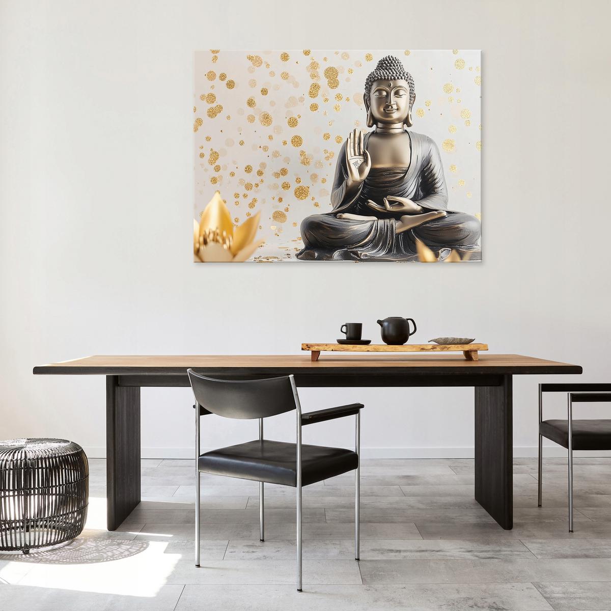 LEINWANDBILD Buddha Abstrakt Modern 60x40 - Multicolor, Holzwerkstoff (60/40cm) - Wallarena