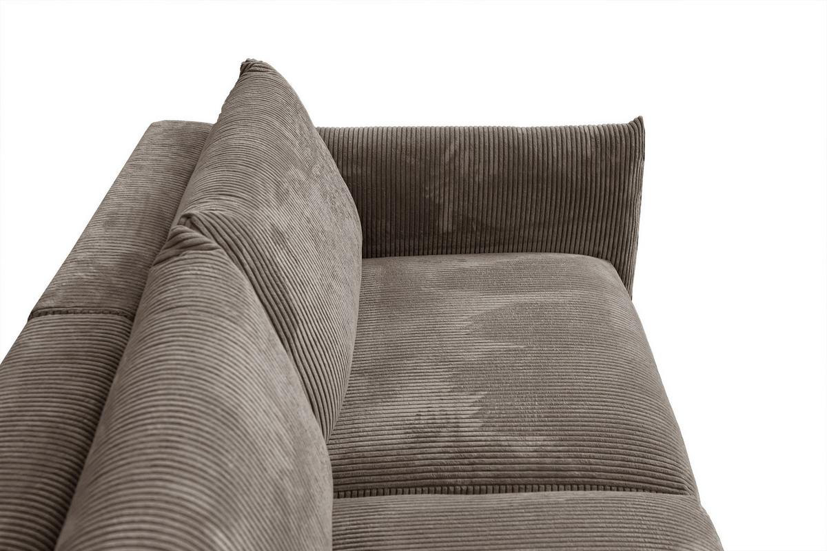 SOFA TAUER 3-Sitzer, taupe - Taupe/Schwarz, Holzwerkstoff/Kunststoff (112/84/206cm) - Wozimo