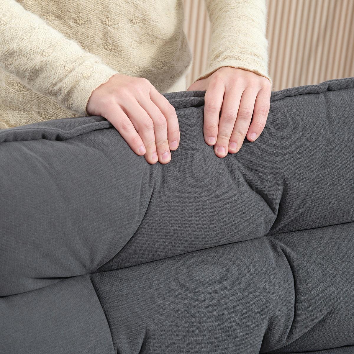 RELAXSESSEL mit Verstellbarer Rückenlehne für Wohnzimmer, Büro Grau - Grau, Metall (70/95/62cm) - HOMCOM