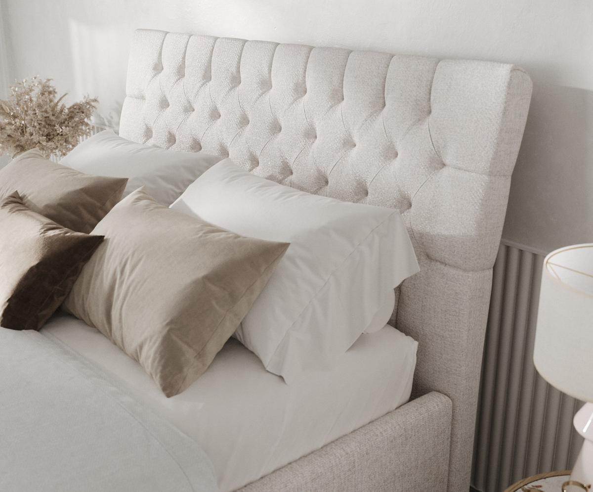 POLSTERBETT Lira 180/200 cm Hellbeige im Neve Stoff - Sandfarben/Naturfarben, Holz/Holzwerkstoff (180/200cm) - AltaBeds