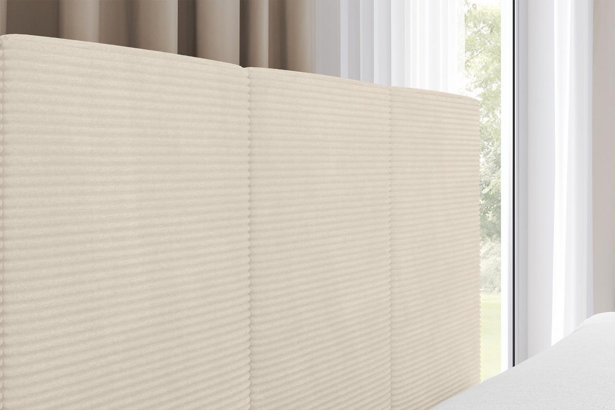 EINZELBETT Jugendbett mit Bettkasten Links, ohne Matratze - LOVY 90x200 Beige - Sandfarben, Holzwerkstoff/Textil (90/200cm) - ALTDECOR