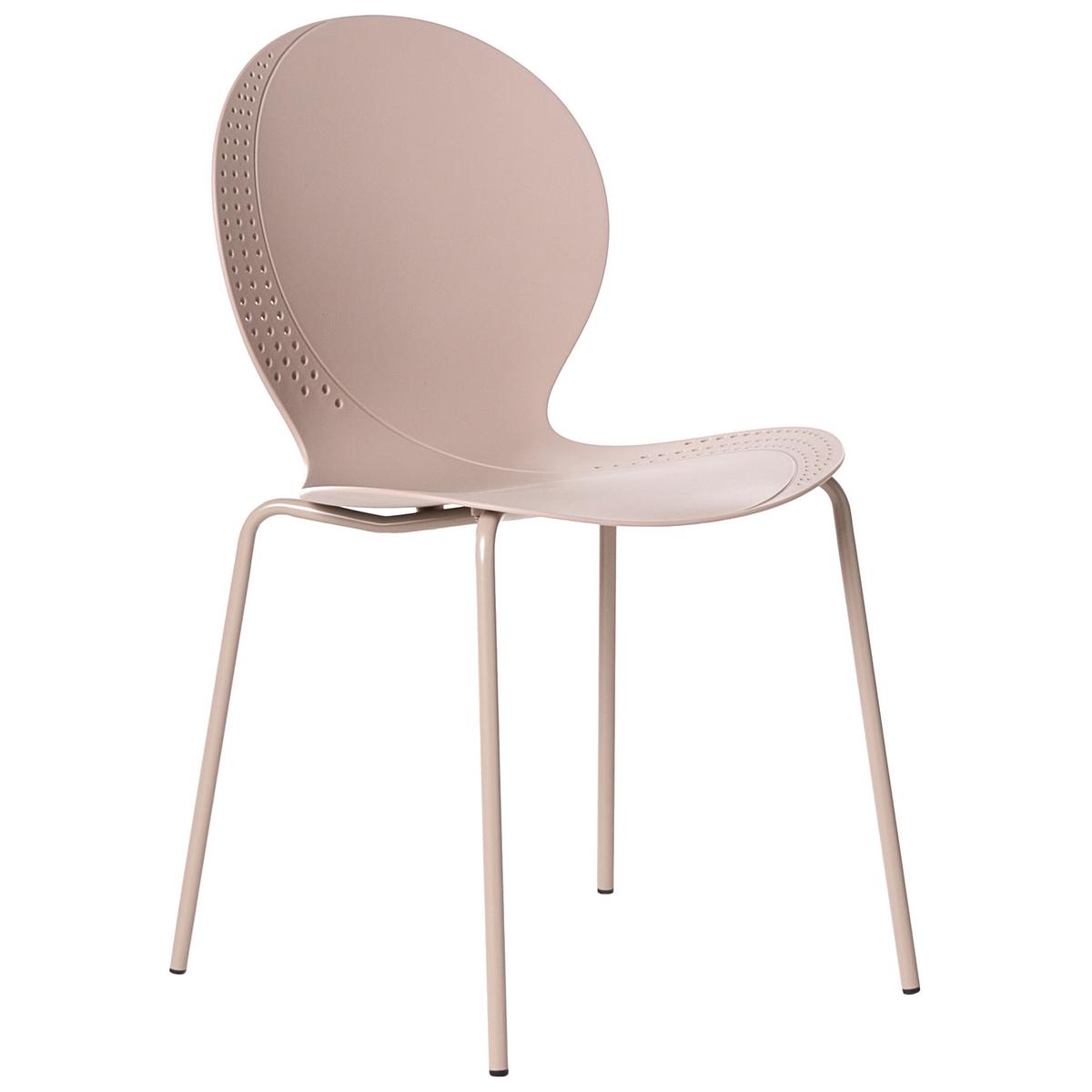 GARTENSTUHL 4er-Set stapelbar Beige Milos - Beige, Kunststoff (45/80/48cm) - Beliani