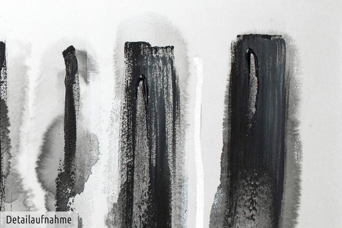 ACRYLBILD HANDGEMALT 150/50 cm - Schwarz, Holz/Textil (150/50cm) - KUNSTLOFT