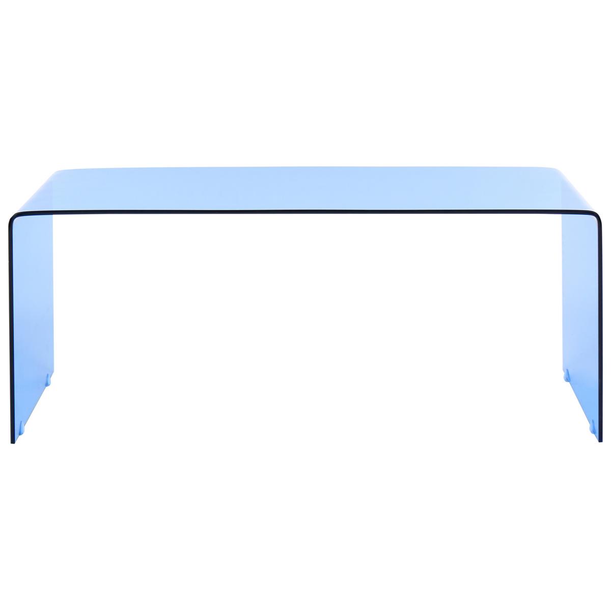 COUCHTISCH Sicherheitsglas Blau Kendall - Blau, Glas (100/50/40cm) - Beliani