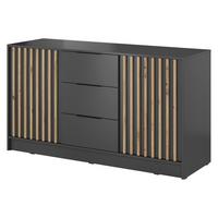 SIDEBOARD NELIANA 155/86/45 cm mit 3 Schubladen 2 Türen Graphitfarben - Graphitfarben, Holzwerkstoff (155/86/45cm) - MASSENO