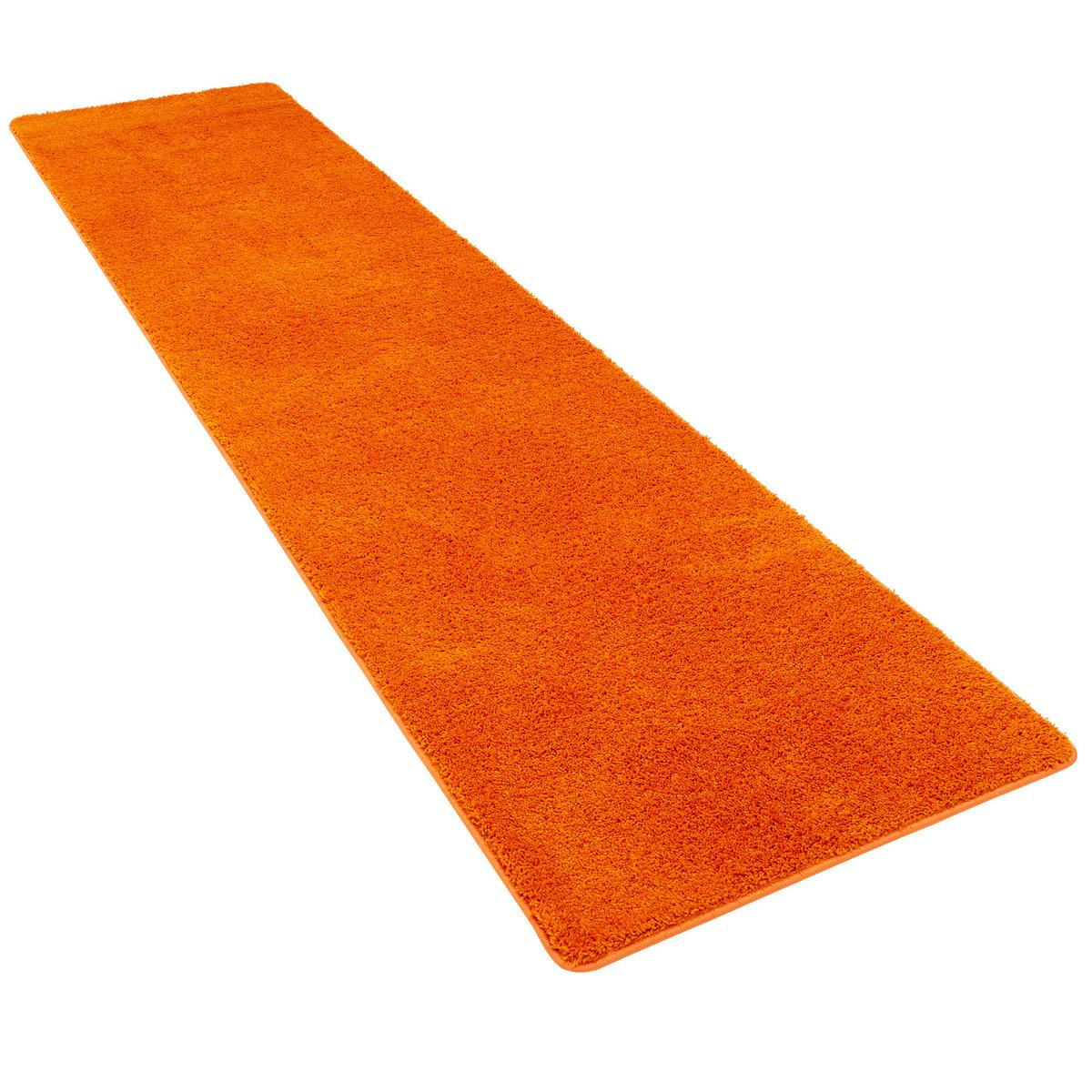 HOCHFLOR SHAGGY LÄUFER TEPPICH PALACE - Orange, Textil (80/160cm) - Snapstyle