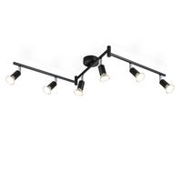 DECKENSTRAHLER Blitz 6-flammig 108/8/15 cm - Schwarz, Metall (108/8/15cm) - Nettlife