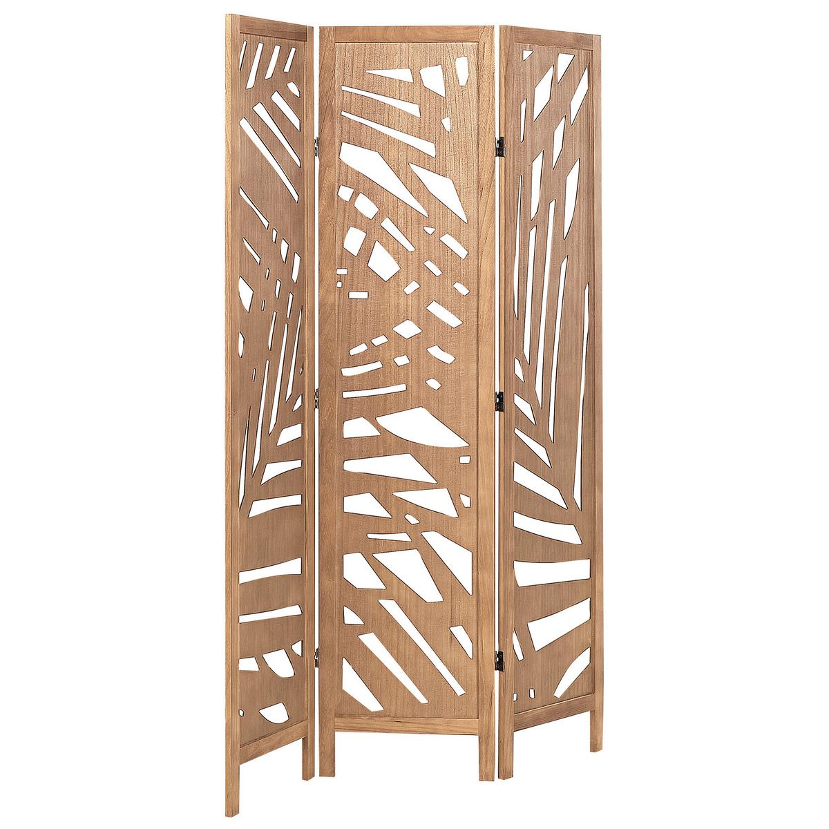 RAUMTEILER 3-teilig Hellbraun 122/170 cm Vernago - Braun, Holz (122/170/2cm) - Beliani