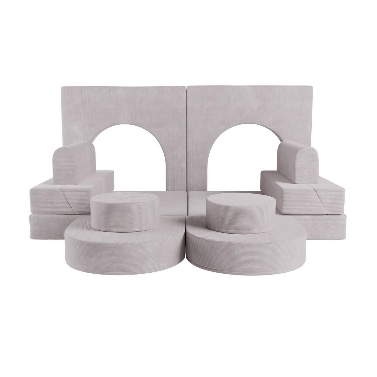 KINDERSOFA Kayo cord beige - Beige, Textil (150/50/75cm) - Juskys