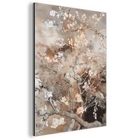 METALLBILD Mandelblüte - Kunst - Van Gogh - Beige - Abstrakt 30x40 cm - Braun, Metall (30/40cm) - MuchoWow