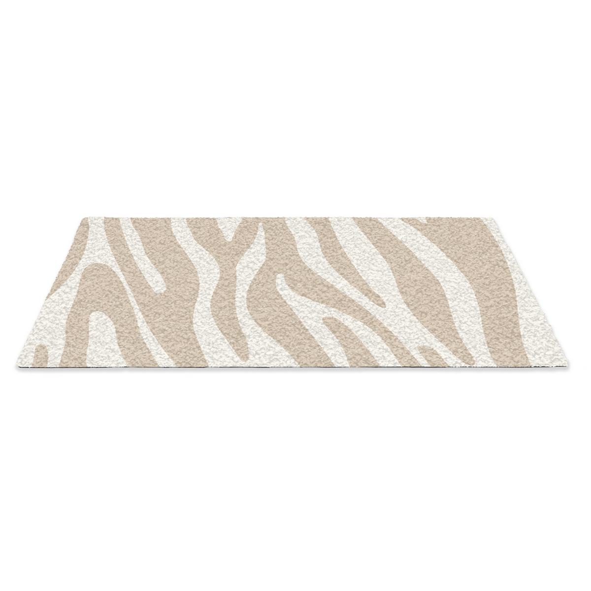 FUSSMATTE Zebramuster - Beige - Weiß - Tiermuster Schmutzfänger 90x60 cm - Beige, Kunststoff (90/0.4cm) - MuchoWow