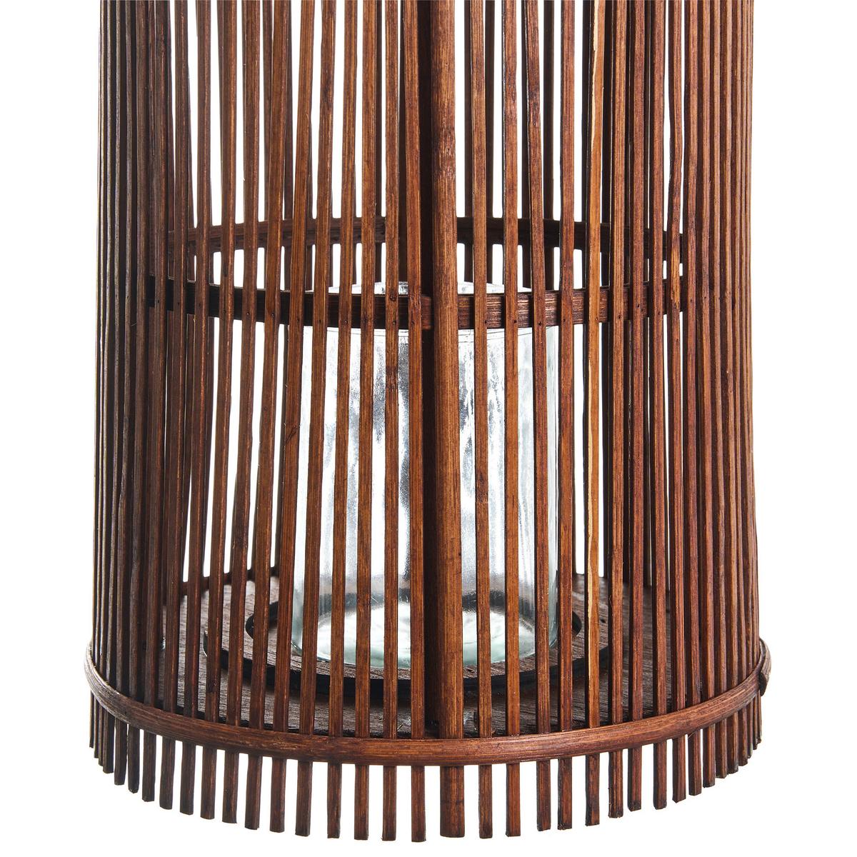 LATERNE Bambus 50 cm Braun Jawa - Braun, Holz (24/50/24cm) - Beliani