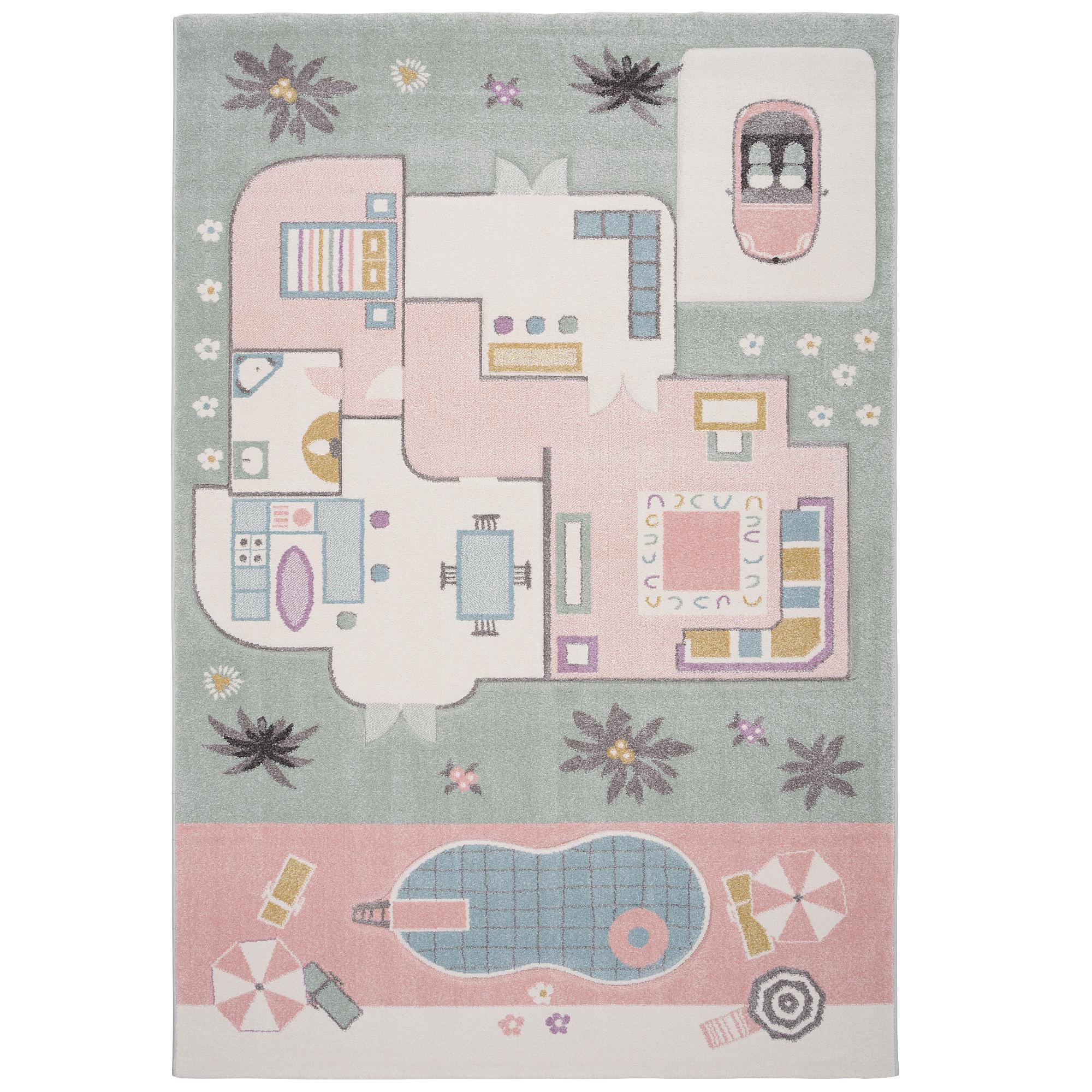 KINDER TEPPICH MAUI KIDS PINK HOUSE - Rosa, Textil (80/150cm) - Pergamon