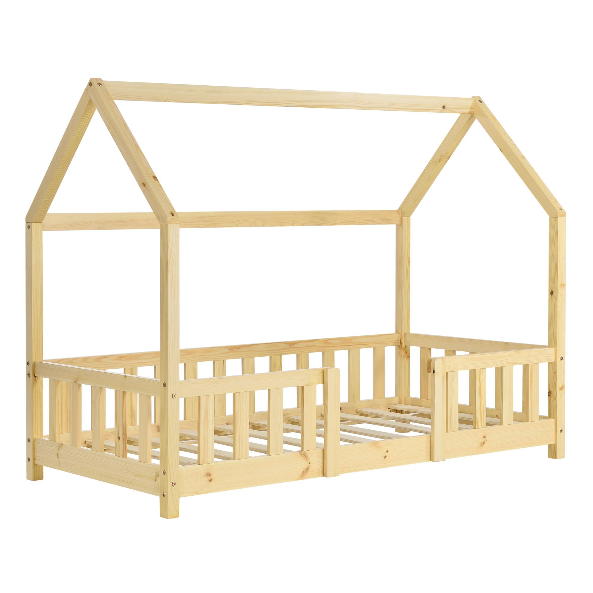 HAUSBETT Sisimiut - Naturfarben, Holz (80/160cm) - [en.casa]