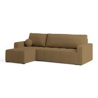ECKSOFA VOLIRA Orange Boucle-Stoff mit Schlaffunktion - Orange, Holz (230/143cm) - MASSENO