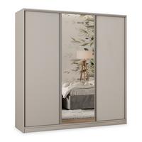 SCHWEBETÜRENSCHRANK TARI 200/205/58 cm 3-türig mit Spiegel und 4 Schubladen Kaschmir - Kaschmir, Holzwerkstoff (200/205/58cm) - MASSENO