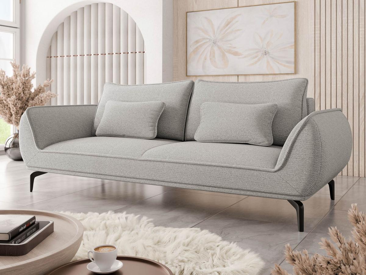 SCHLAFSOFA Cavo 3R - Hellgrau/Schwarz, Holz/Textil (249/86/118cm) - MIRJAN24