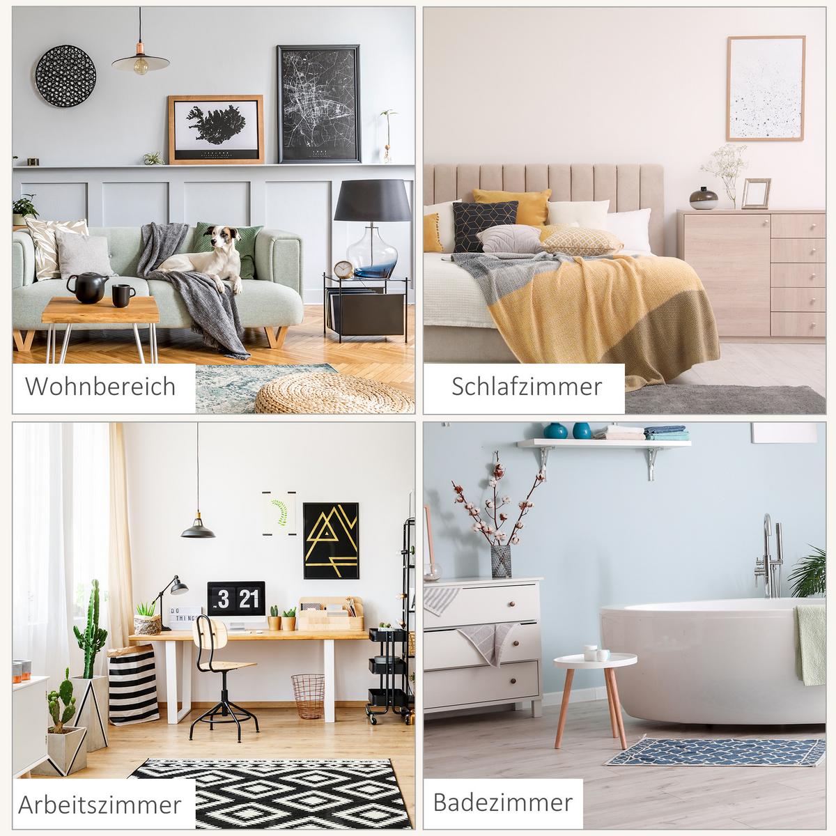 HEIZGERÄT, 2200W, mit Fernbedienung 8-Stunden-Timer, ABS, PA, Weiß+Schwarz - Weiß, Kunststoff (21/73/21cm) - HOMCOM