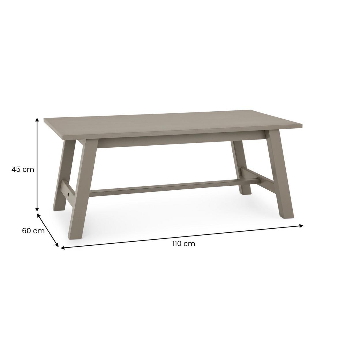 COUCHTISCH LUZERNA - Grau, Holz (60/110/45cm) - IDIMEX