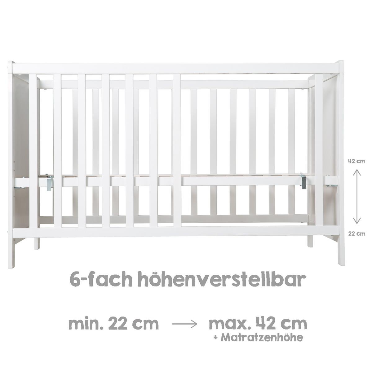 KINDERZIMMERSET 3-tlg roba Style grau - Weiß, Holzwerkstoff (66/76/123cm) - Roba